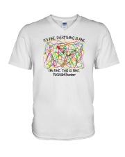 Teacher shirt V-Neck T-Shirt tile