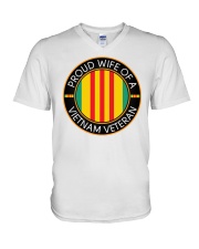 Proud Wife a vietnam veteran t shirt V-Neck T-Shirt tile