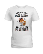 Cat Mom Nurse Ladies T-Shirt tile