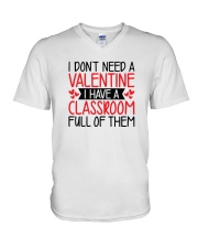 Teacher t shirt designs V-Neck T-Shirt tile