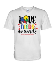 Love need autism shirt V-Neck T-Shirt tile