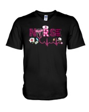 Colorful nurse V-Neck T-Shirt tile