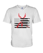 Hunting flag t-shirt V-Neck T-Shirt tile