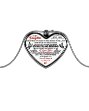 To My Daughter Metallic Heart Necklace front