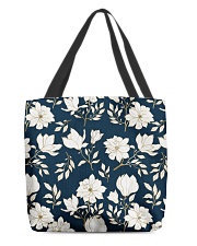 Flowers Gold and Blue Elegant Floral Pattern All-Over Tote tile