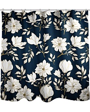 Flowers Gold and Blue Elegant Floral Pattern Shower Curtain tile