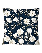 Flowers Gold and Blue Elegant Floral Pattern Square Pillowcase tile