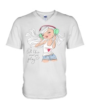 Let the music play V-Neck T-Shirt thumbnail