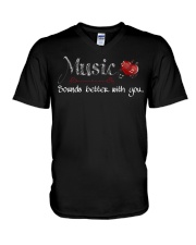 Music Sounds better with you V-Neck T-Shirt thumbnail