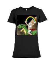 God Rides A T-Rex In Space Premium Fit Ladies Tee thumbnail