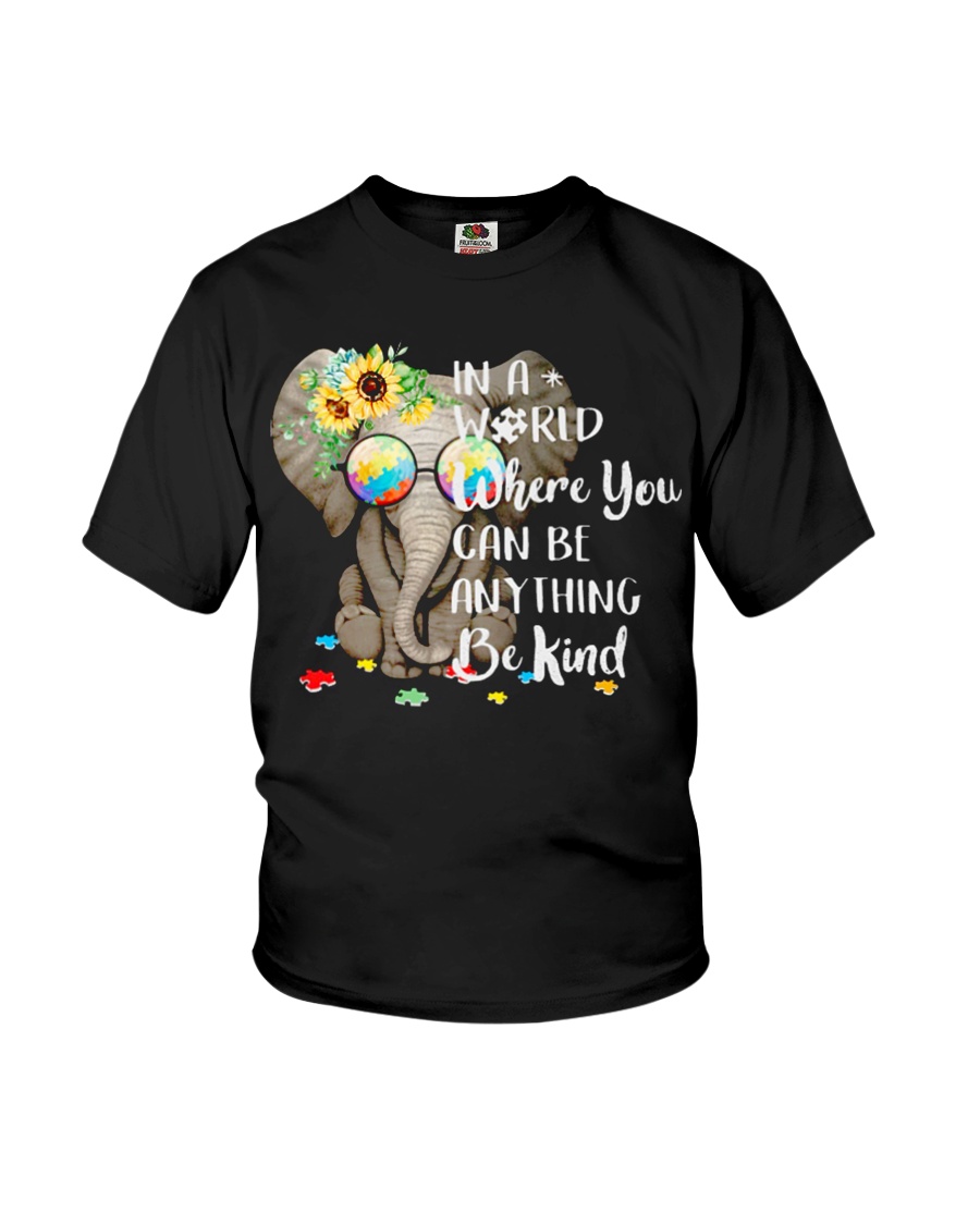 Elephant autism awareness be anything be kind Youth T-Shirt