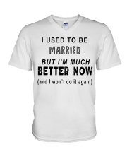 I Used To Be Married But I'm Much Better Now V-Neck T-Shirt tile