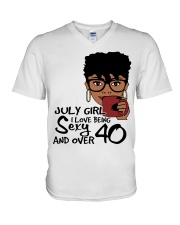 July Girl I Love Being Sexy And Over 40 V-Neck T-Shirt tile