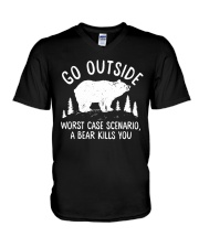 Go Outside Worst Case Scenario A Bear Kills You V-Neck T-Shirt thumbnail