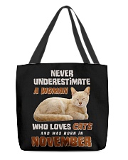 Love Cats and was born in November All-Over Tote tile