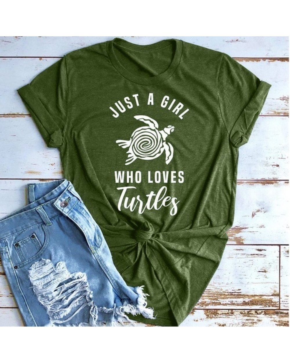 Just A Girl Love Turtle Print T Shirt Women Short Sleeve O Neck Loose Tshirt Summer Women Tee Shirt Tops Camisetas Mujer template