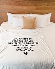 MD2005047-HappyFatherDayFromKidUday Large Fleece Blanket - 60" x 80" aos-coral-fleece-blanket-60x80-lifestyle-front-02