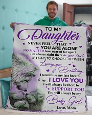 Granddaughter I Hugged This Soft Blanket Grandma Sherpa Fleece Blanket - 50" x 60" aos-sherpa-fleece-blanket-50x60-lifestyle-front-05
