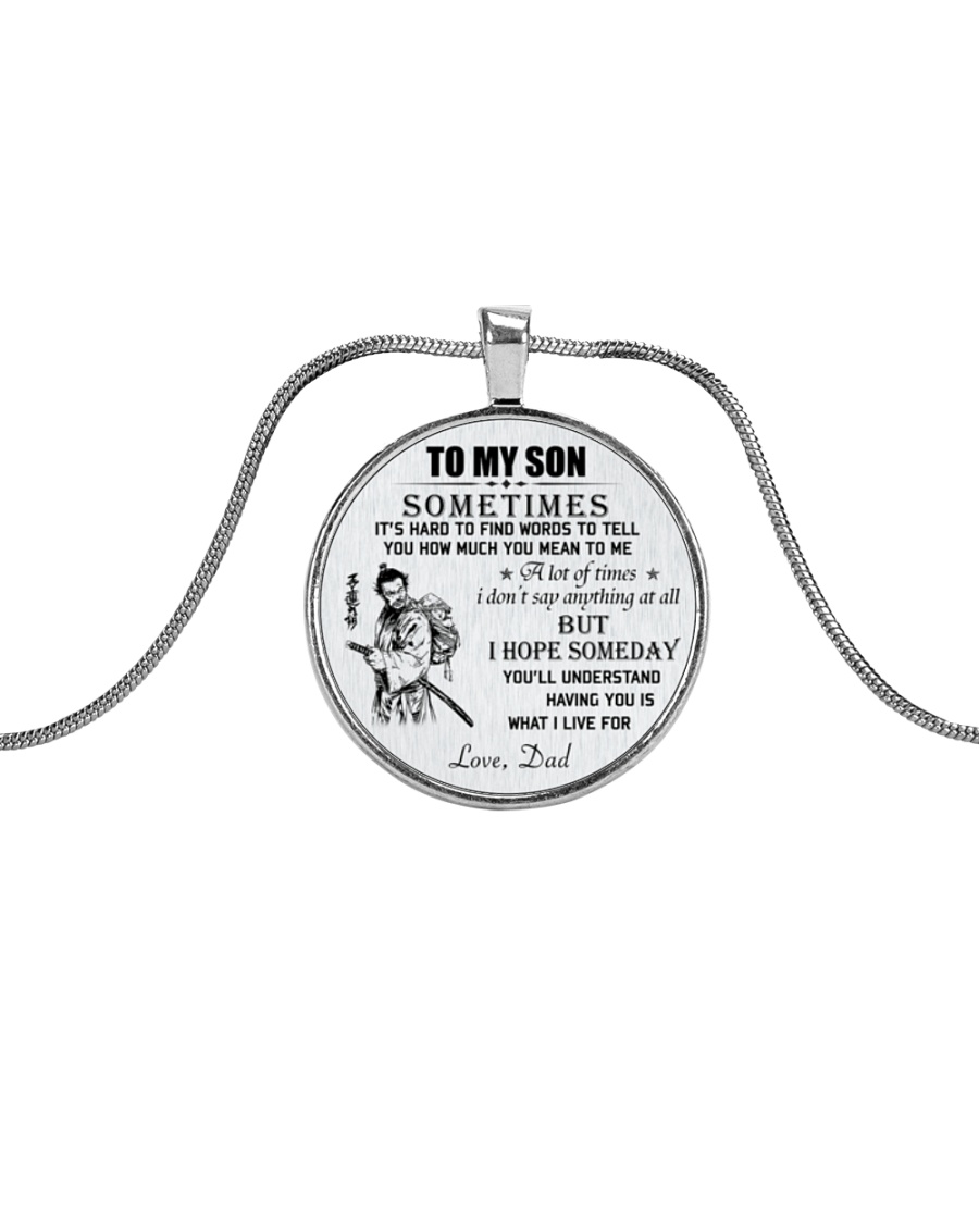 Make it the meaningful message to your son Metallic Circle Necklace