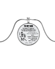 Make it the meaningful message to your son Metallic Circle Necklace front