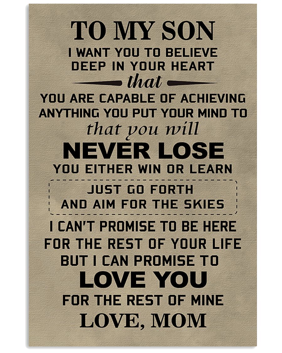Make it the meaningful message to your son 11x17 Poster