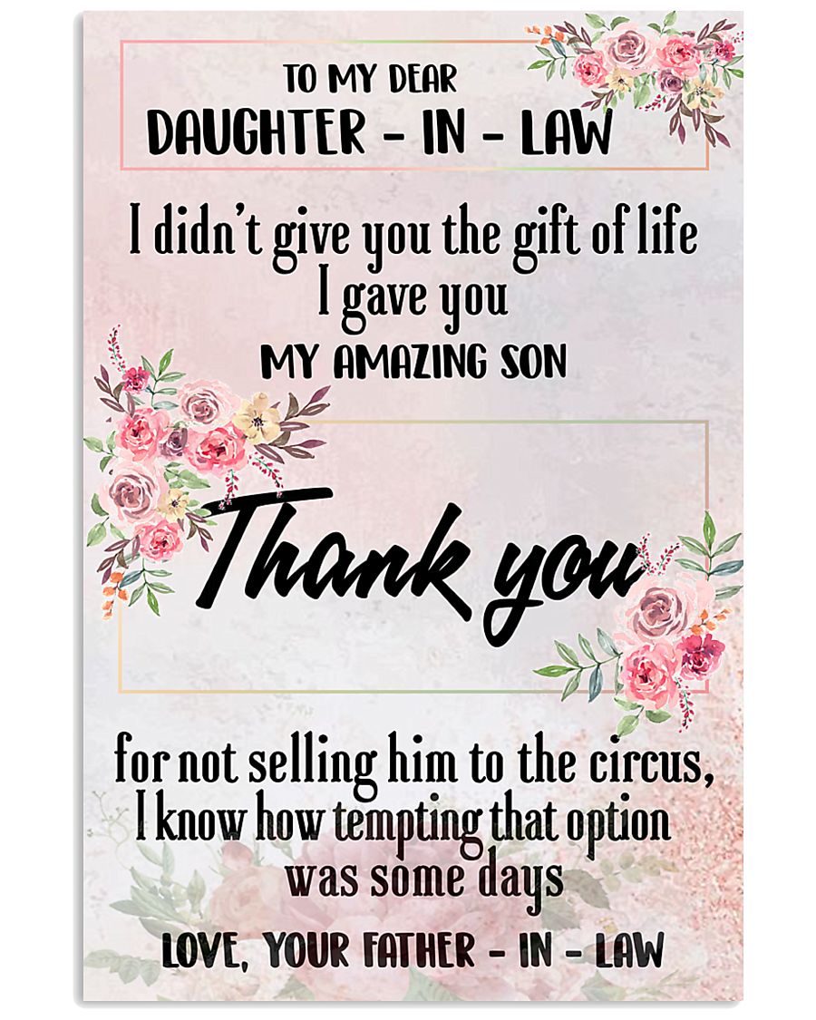 H12 Family poster - To my daughter-in-law 11x17 Poster