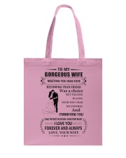 Make it the meaningful message to your Wife Tote Bag back