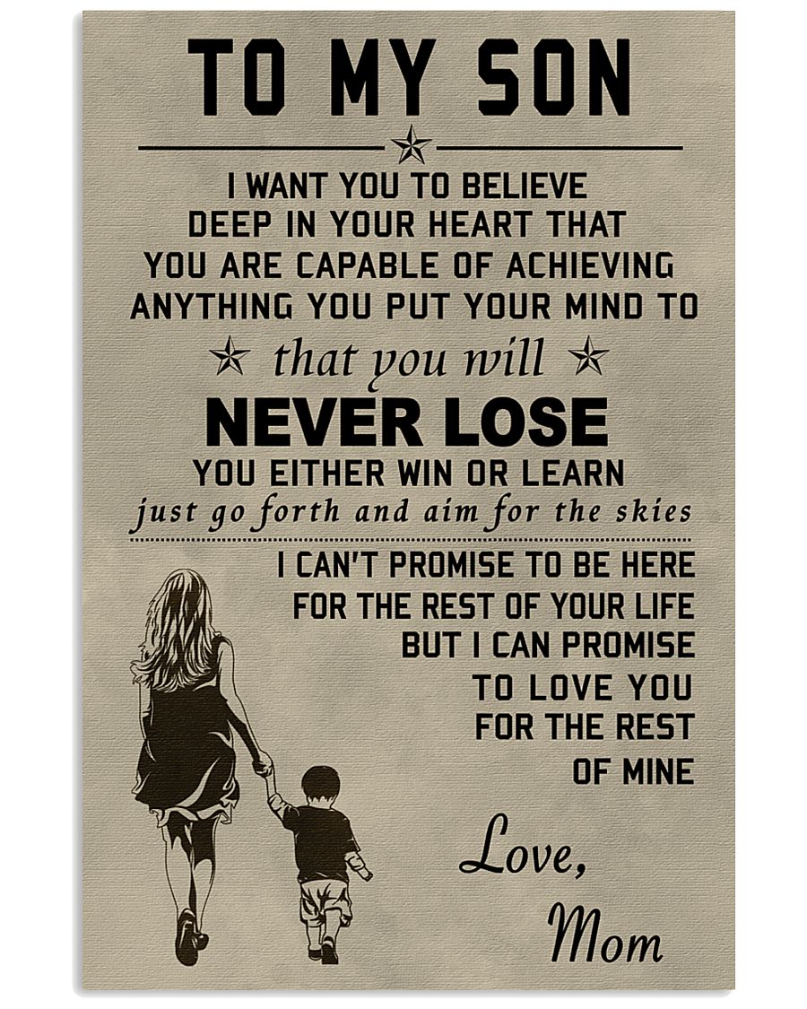 Make it the meaningful message to your son 24x36 Poster
