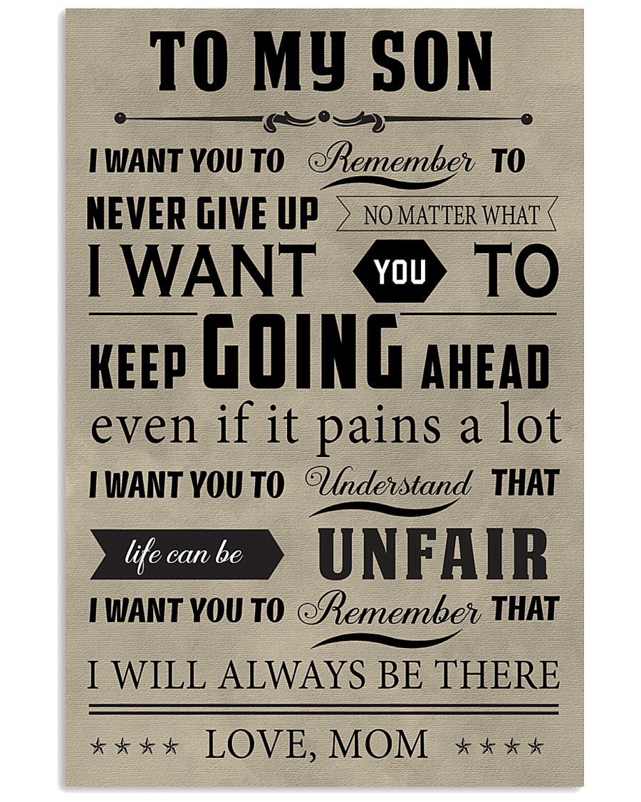 Make it the meaningful message to your son 11x17 Poster