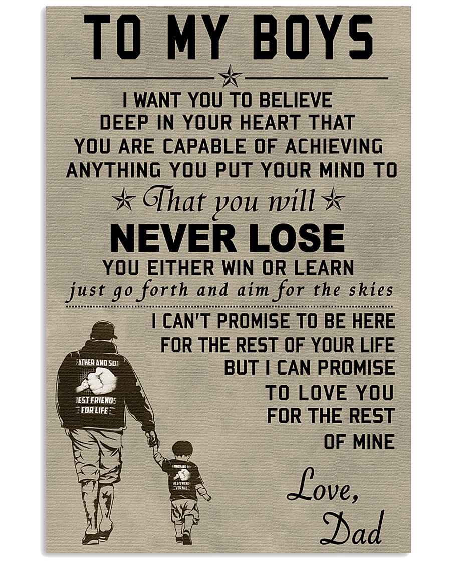 Make it the meaningful message to your boys 11x17 Poster