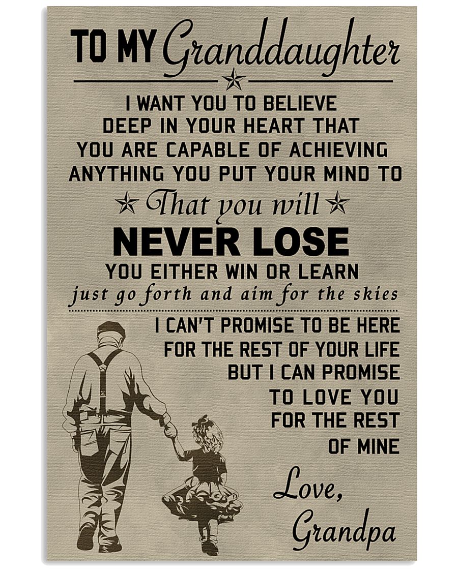 Make it the meaningful message to granddaughter 11x17 Poster