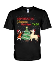 Happiness Is Lighting The Christmas Tree V-Neck T-Shirt tile