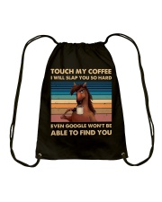 Touch my coffe Drawstring Bag tile