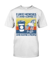 I Like Horses And Coffee Premium Fit Mens Tee tile