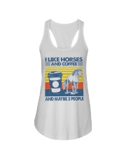I Like Horses And Coffee Ladies Flowy Tank tile
