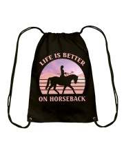Life is Better on Horseback Drawstring Bag tile