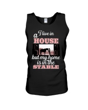 I Live In A Horse Unisex Tank tile