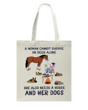 A Women Cannot Survive On Beer Alone Tote Bag tile