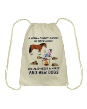 A Women Cannot Survive On Beer Alone Drawstring Bag tile