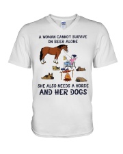 A Women Cannot Survive On Beer Alone V-Neck T-Shirt tile