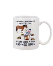 A Women Cannot Survive On Beer Alone Mug tile