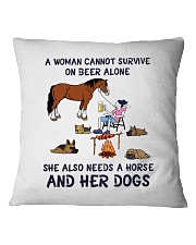 A Women Cannot Survive On Beer Alone Square Pillowcase tile