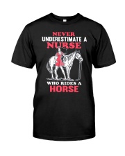Never Underestimate A Nurse Classic T-Shirt tile