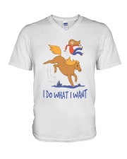 I Do What I Want V-Neck T-Shirt tile