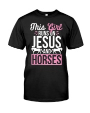 This Girl Runs On Jesus And Horses Classic T-Shirt tile