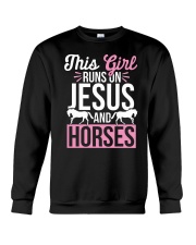 This Girl Runs On Jesus And Horses Crewneck Sweatshirt tile