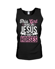 This Girl Runs On Jesus And Horses Unisex Tank tile
