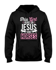 This Girl Runs On Jesus And Horses Hooded Sweatshirt tile