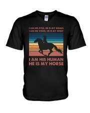 i am his eyes V-Neck T-Shirt tile