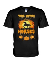 This Witch Love Horses V-Neck T-Shirt thumbnail